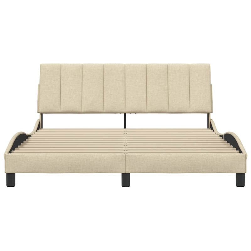 vidaXL krémszínű szövet ágykeret matrac nélkül Hanko 160 x 200 cm