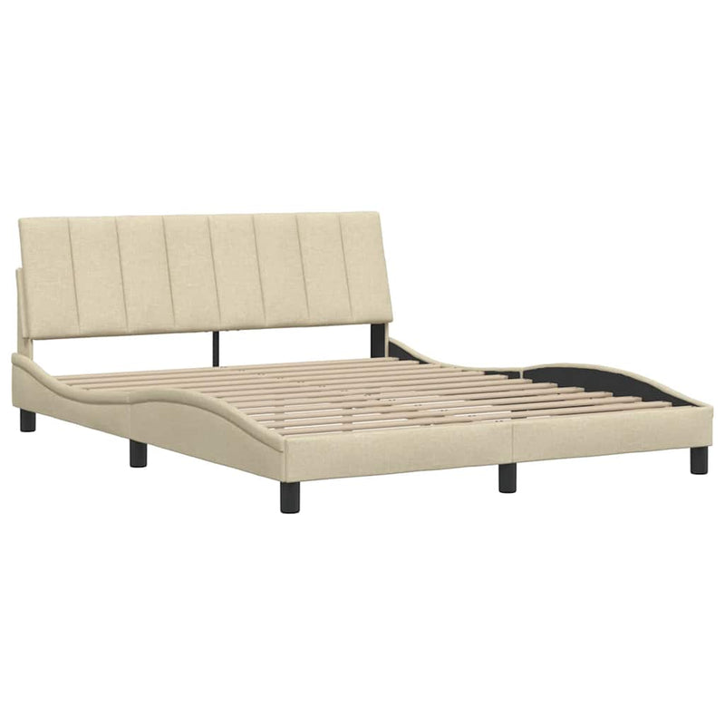 vidaXL krémszínű szövet ágykeret matrac nélkül Hanko 160 x 200 cm