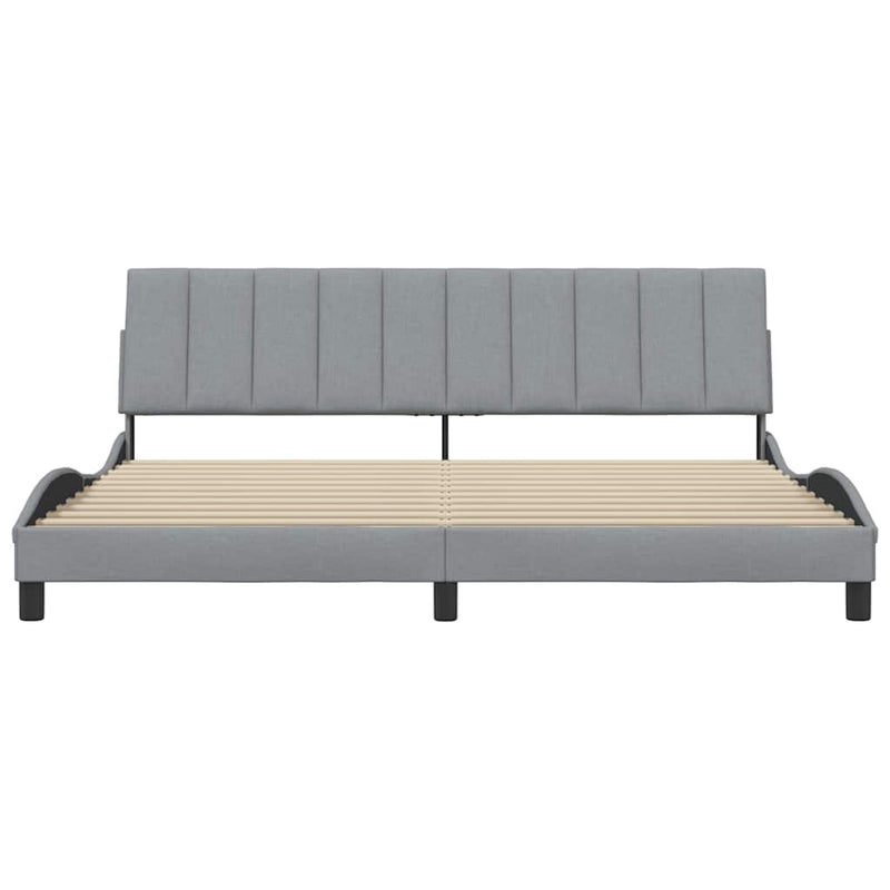 vidaXL világosszürke szövet ágykeret matrac nélkül Hanko 200 x 200 cm