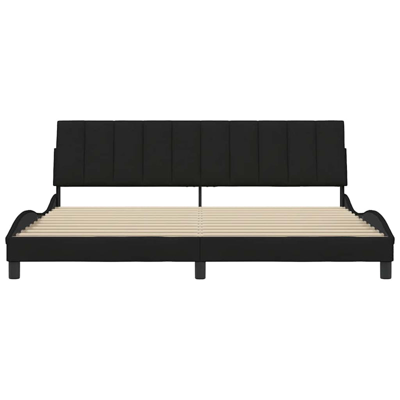 vidaXL fekete szövet ágykeret matrac nélkül Hanko 200 x 200 cm