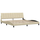vidaXL krémszínű szövet ágykeret matrac nélkül Hanko 200 x 200 cm