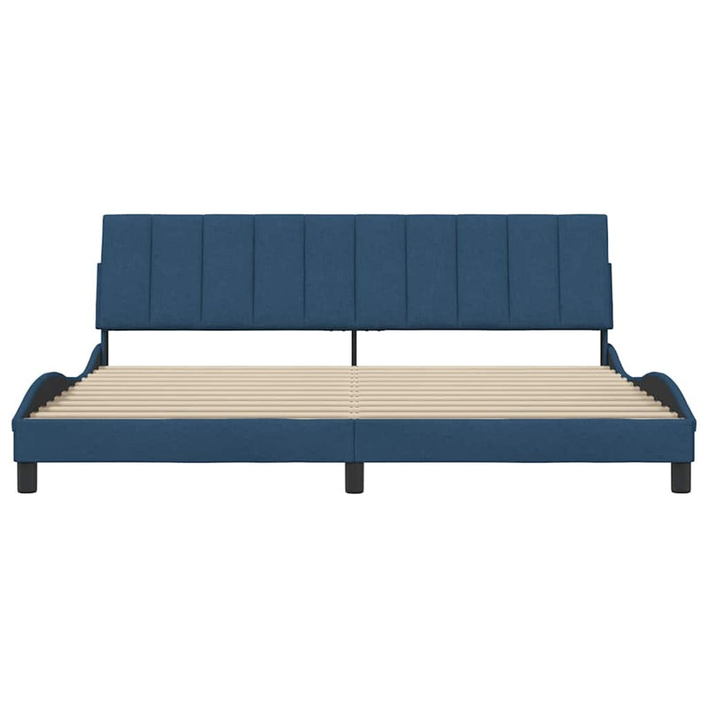 vidaXL kék szövet ágykeret matrac nélkül Hanko 200 x 200 cm