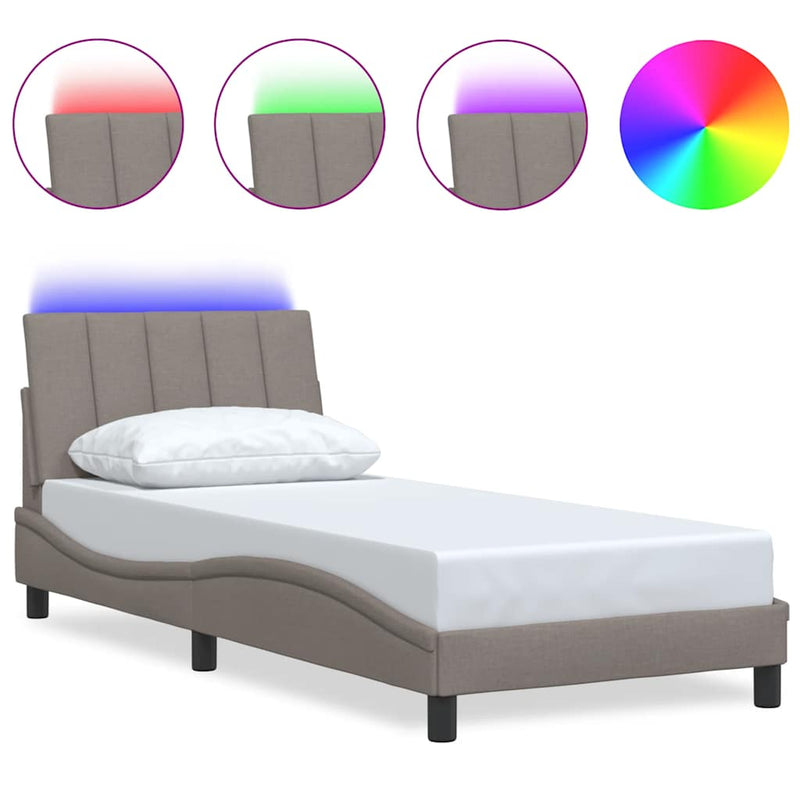 vidaXL ágykeret matrac nélkül Hanko tópszínű 80x200 cm szövet 80x200 cm