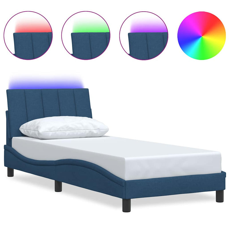 vidaXL ágykeret matrac nélkül Hanko kék 80x200 cm szövet