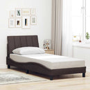 vidaXL sötétbarna szövet ágykeret matrac nélkül Hanko 90x190 cm