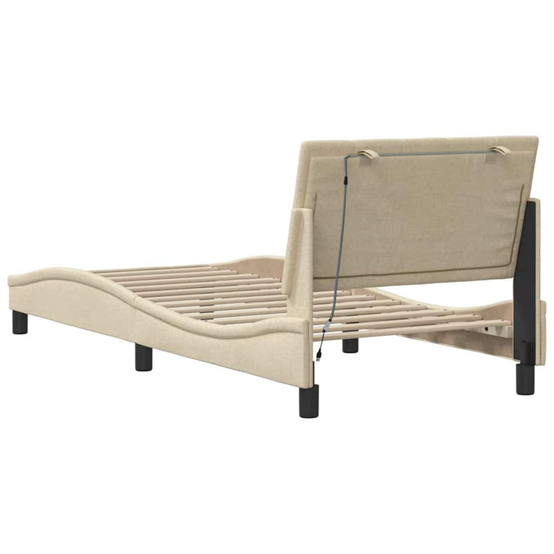 vidaXL ágykeret matrac nélkül Hanko krém 90x190 cm szövet