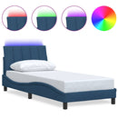 vidaXL ágykeret matrac nélkül Hanko kék 90x190 cm szövet