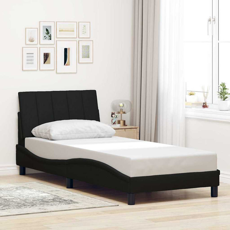 vidaXL ágykeret matrac nélkül Hanko fekete 90x200 cm szövet