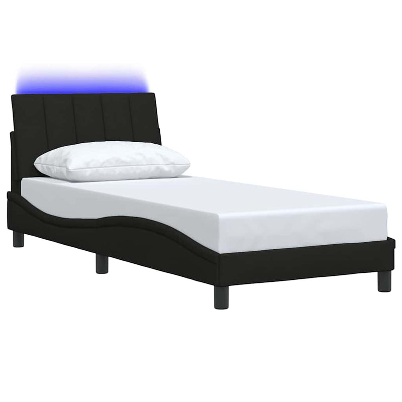 vidaXL ágykeret matrac nélkül Hanko fekete 90x200 cm szövet