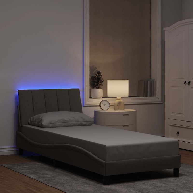 vidaXL tópszínű szövet ágykeret matrac nélkül Hanko 90x200 cm