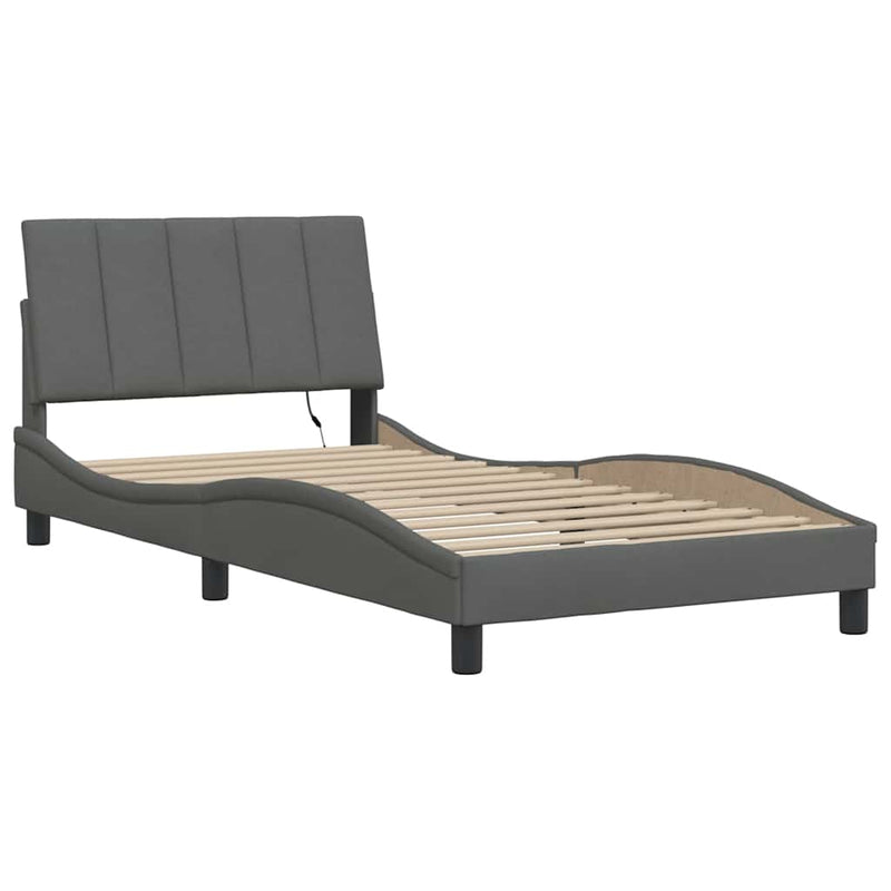 vidaXL sötétszürke szövet ágykeret matrac nélkül Hanko 100x200 cm