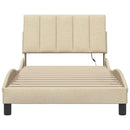 vidaXL krémszínű szövet ágykeret matrac nélkül Hanko 100x200 cm