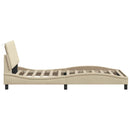 vidaXL krémszínű szövet ágykeret matrac nélkül Hanko 100x200 cm