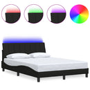 vidaXL fekete szövet ágykeret matrac nélkül Hanko 140 x 190 cm