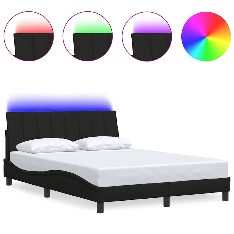 vidaXL fekete szövet ágykeret matrac nélkül Hanko 140 x 190 cm