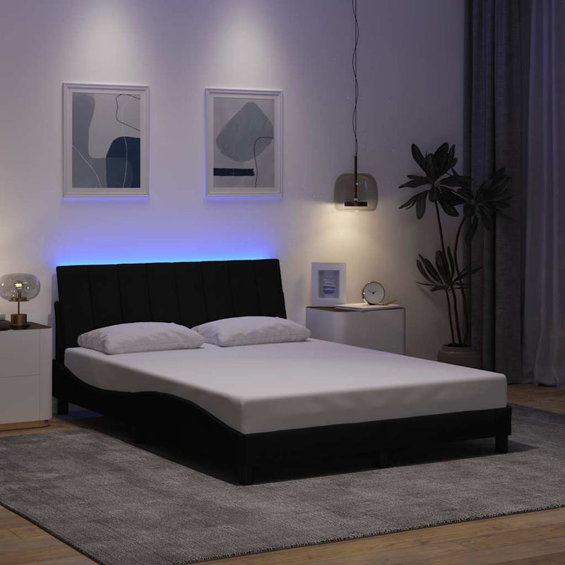 vidaXL fekete szövet ágykeret matrac nélkül Hanko 140 x 190 cm