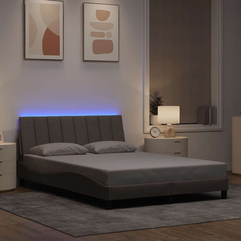 vidaXL tópszínű szövet ágykeret matrac nélkül Hanko 140 x 190 cm