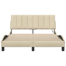 vidaXL krémszínű szövet ágykeret matrac nélkül Hanko 140 x 190 cm