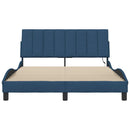 vidaXL kék szövet ágykeret matrac nélkül Hanko 140 x 190 cm