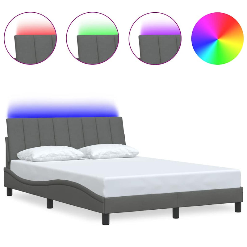 vidaXL sötétszürke szövet ágykeret matrac nélkül Hanko 140x200 cm