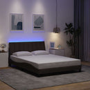 vidaXL sötétbarna szövet ágykeret matrac nélkül Hanko 140 x 200 cm