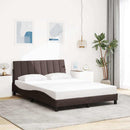 vidaXL sötétbarna szövet ágykeret matrac nélkül Hanko 140 x 200 cm