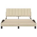 vidaXL krémszínű szövet ágykeret matrac nélkül Hanko 140 x 200 cm