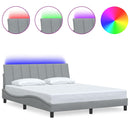 vidaXL világosszürke szövet ágykeret matrac nélkül Hanko 160 x 200 cm