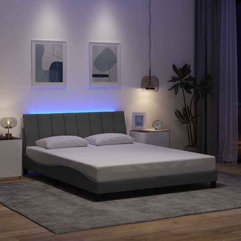 vidaXL világosszürke szövet ágykeret matrac nélkül Hanko 160 x 200 cm