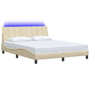 vidaXL krémszínű szövet ágykeret matrac nélkül Hanko 160 x 200 cm