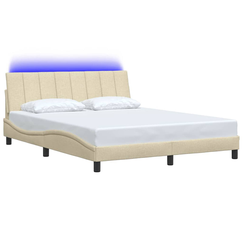 vidaXL krémszínű szövet ágykeret matrac nélkül Hanko 160 x 200 cm