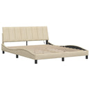 vidaXL krémszínű szövet ágykeret matrac nélkül Hanko 160 x 200 cm