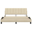 vidaXL krémszínű szövet ágykeret matrac nélkül Hanko 160 x 200 cm