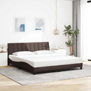 vidaXL sötétbarna szövet ágykeret matrac nélkül Hanko 180 x 200 cm