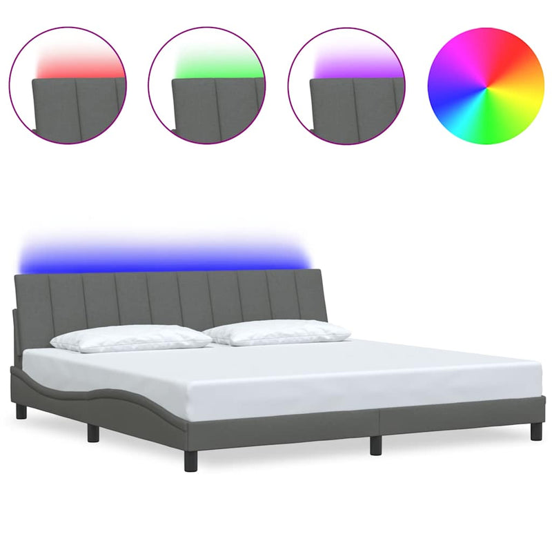 vidaXL sötétszürke szövet ágykeret matrac nélkül Hanko 200 x 200 cm