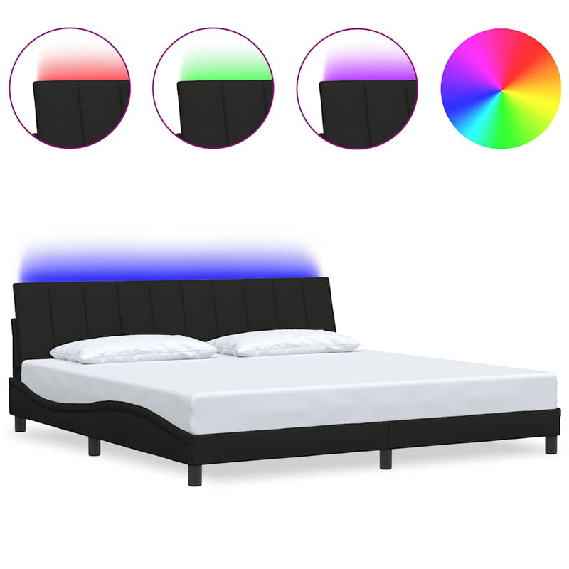 vidaXL fekete szövet ágykeret matrac nélkül Hanko 200 x 200 cm