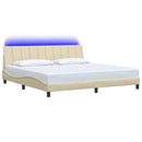 vidaXL krémszínű szövet ágykeret matrac nélkül Hanko 200 x 200 cm