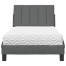 vidaXL sötétszürke szövet ágy matraccal Hanko 80x200 cm Fabric