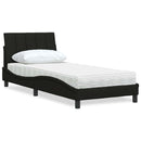 vidaXL fekete szövet ágy matraccal Hanko 80x200 cm