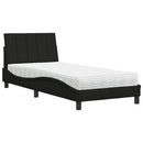 vidaXL fekete szövet ágy matraccal Hanko 90x190 cm