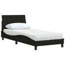 vidaXL fekete szövet ágy matraccal Hanko 90x190 cm