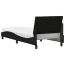 vidaXL fekete szövet ágy matraccal Hanko 90x190 cm
