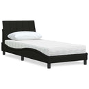 vidaXL fekete szövet ágy matraccal Hanko 90x190 cm