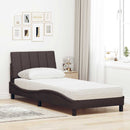 vidaXL ágy matraccal Hanko Sötétbarna 90x190 cm szövet