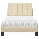 vidaXL ágy matraccal Hanko krém 90x190 cm szövet