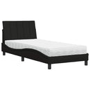 vidaXL fekete szövet ágy matraccal Hanko 90x200 cm