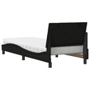 vidaXL fekete szövet ágy matraccal Hanko 90x200 cm