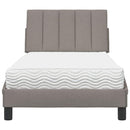 vidaXL tópszínű szövet ágy matraccal Hanko 90x200 cm