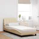 vidaXL ágy matraccal Hanko krém 90x200 cm szövet