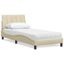 vidaXL ágy matraccal Hanko krém 90x200 cm szövet